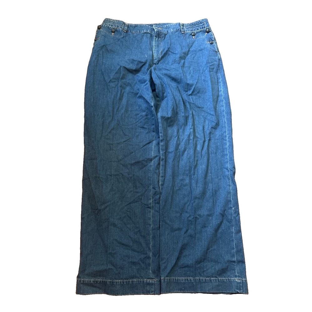Lauren Ralph Lauren Straight Leg Jeans Womens 16 Dark Wash Blue Classic Baggy